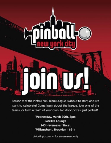 Pinball League Spring Season Launch Party